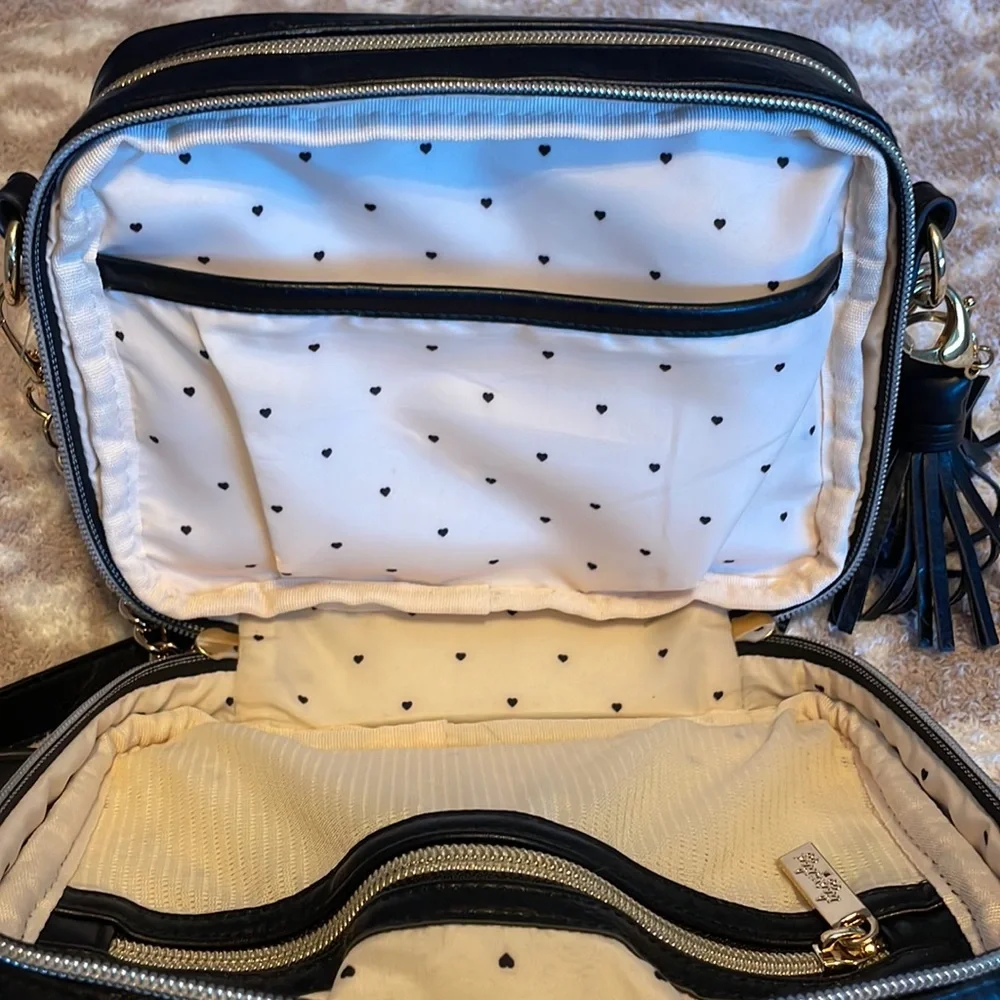 Itzy Ritzy Black Studded Crossbody Bag with Gold Tassel